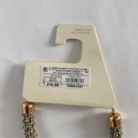 A new day beige seedbead statement necklace - Picture 3 of 5